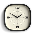 Modern Square Analog Wall Clock – Black & Ivory