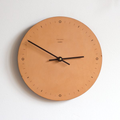 Minimalist Round Wall Clock – Tan / Camel Dial with Black Hands