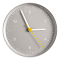 Modern Round Wall Clock – Gray Dial with White & Yellow Accents