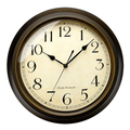 Classic Round Wall Clock – Dark Bronze Frame with Vintage Cream Dial