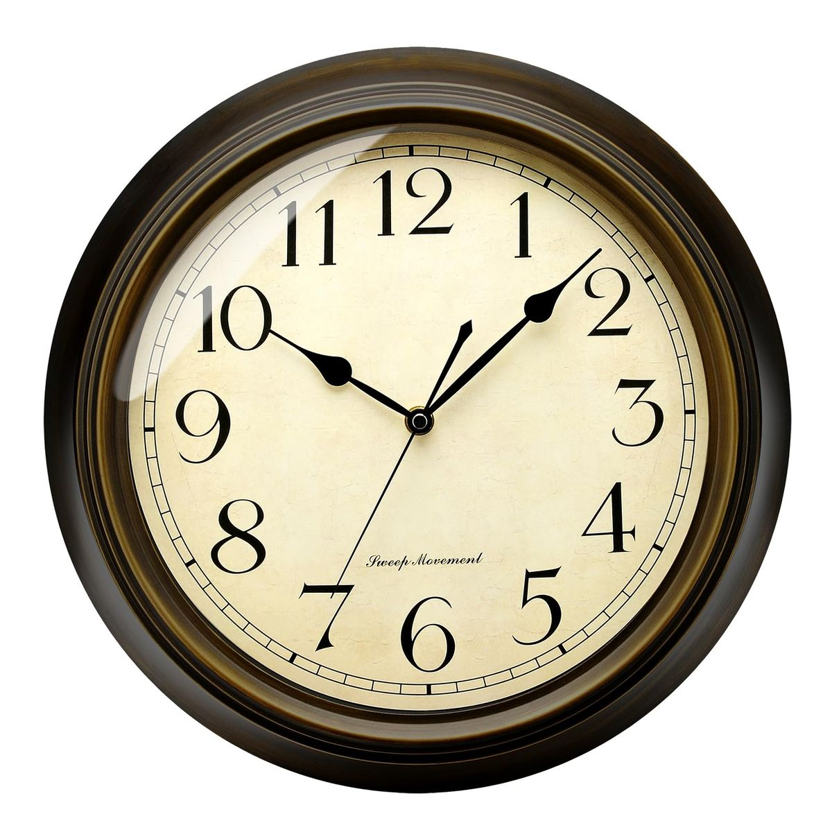 Classic Round Wall Clock – Dark Bronze Frame with Vintage Cream Dial